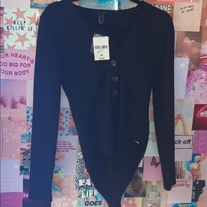 Forever 21 black button up body suit (tags on)